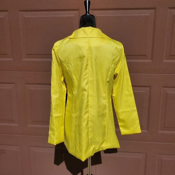 Yellow Oversized Open Front Blazer Jacket Women's Size Small NWOT - Picture 2 of 14